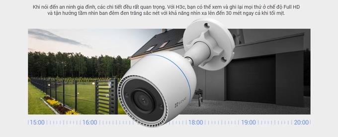 Camera WiFi ngoài trời EZVIZ H3C Color 2MP