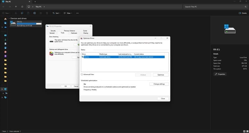 Nguyên nhân và giải pháp khi máy tính bị lag Thường xuyên tối ưu và chống phân mảnh ổ cứng