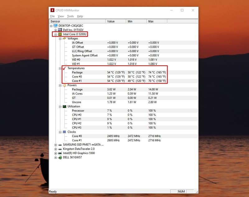 Cách kiểm tra nhiệt độ CPU máy tính nhanh chóng chính xác nhất CPUID HWMonitor
