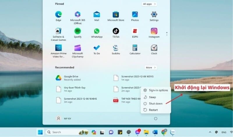 Thử khởi động lại máy tính