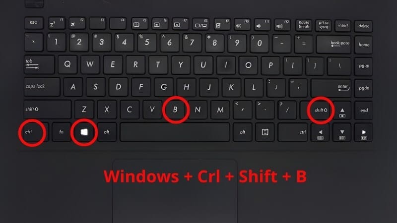 Máy tính bị treo, đơ nguyên nhân và cách khắc phục Nhấn tổ hợp phím Windows + Ctrl + Shift + B để làm mới giao diện đồ họa