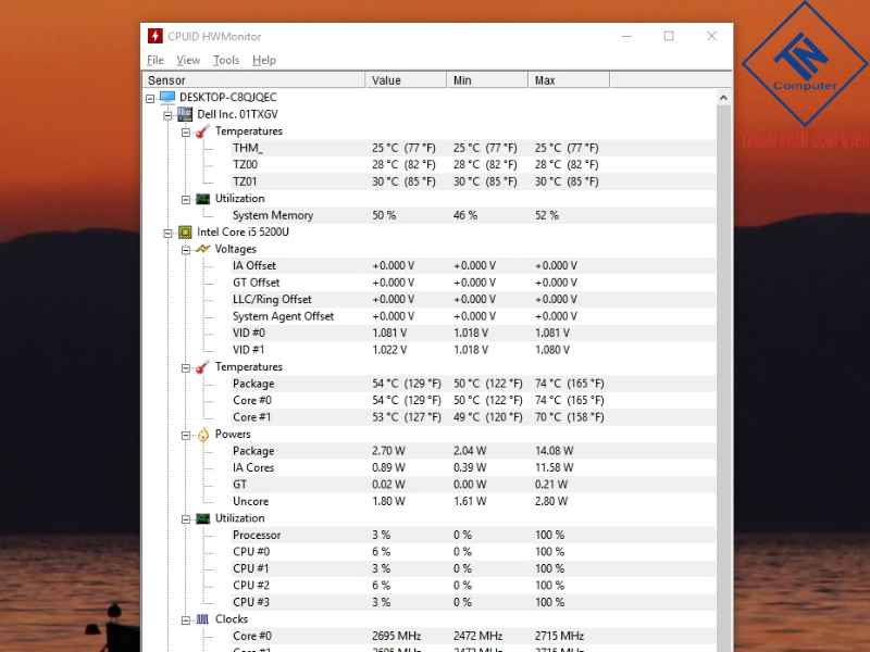 Mở phần mềm, chờ hệ thống quét toàn bộ linh kiện