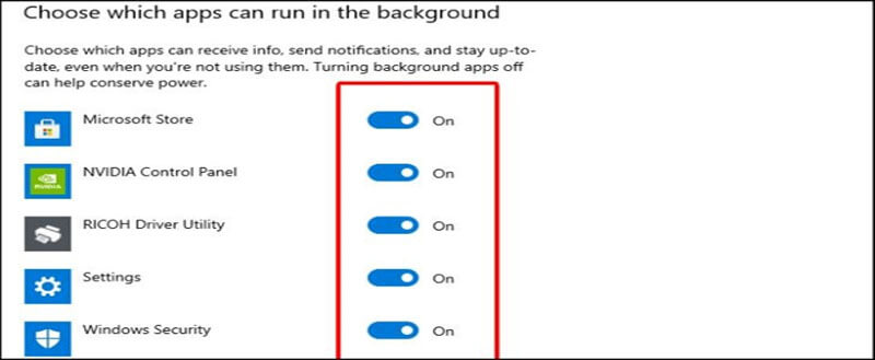 Tắt các ứng dụng chạy ngầm không cần thiết