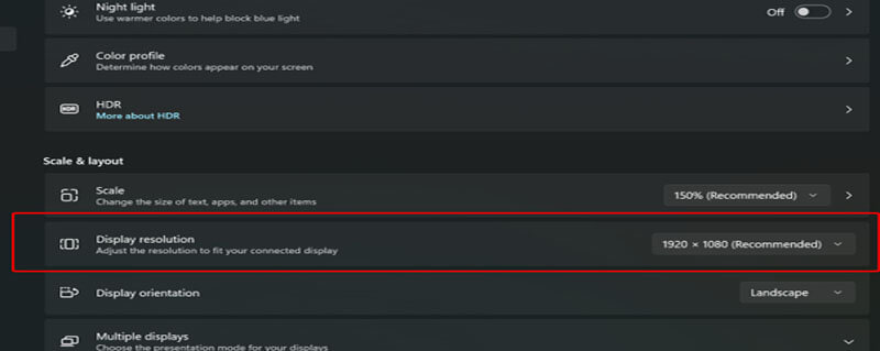 Cách chỉnh độ phân giải phù hợp