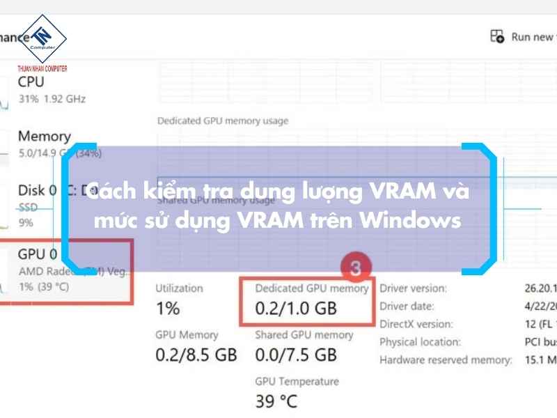 Cách kiểm tra dung lượng VRAM và mức sử dụng VRAM trên Windows
