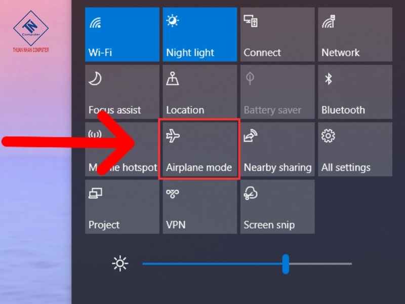Kiểm tra phím tắt Airplane mode trên laptop