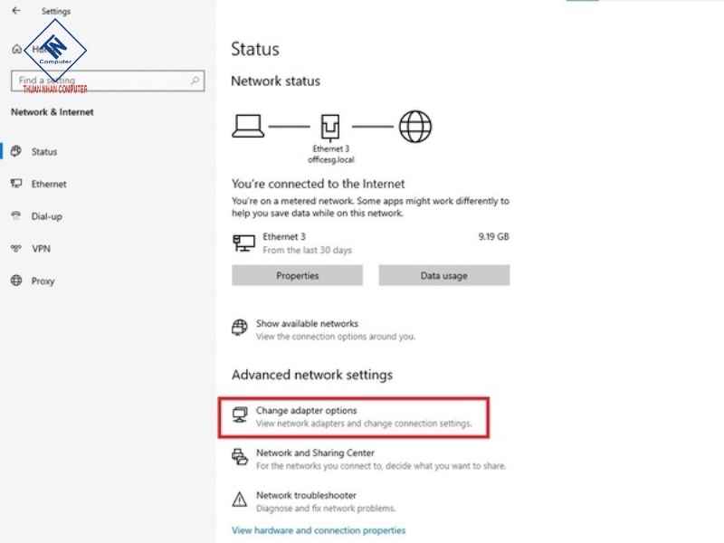 Tắt rồi mở lại kết nối mạng