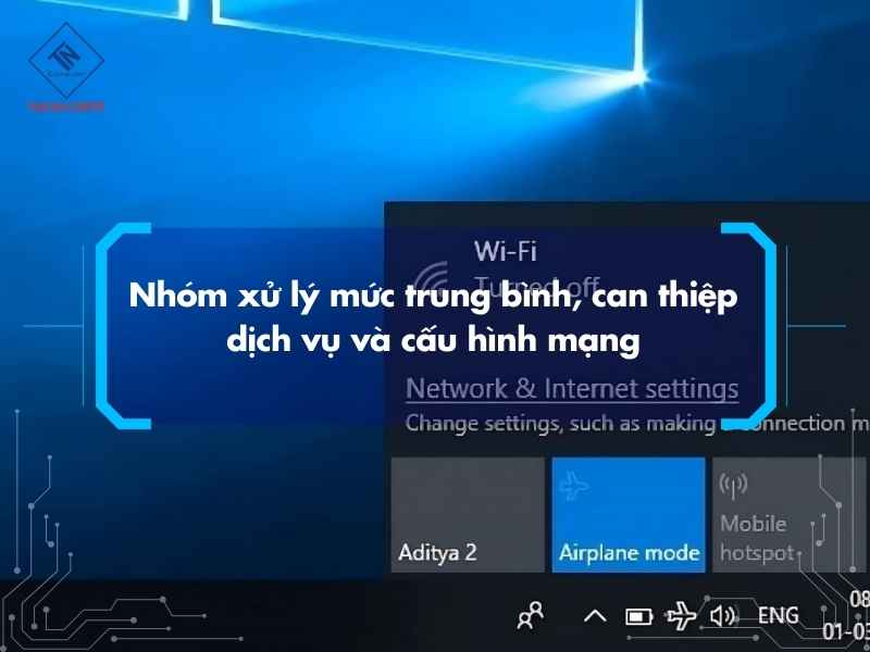 Nhóm xử lý mức trung bình, can thiệp dịch vụ và cấu hình mạng