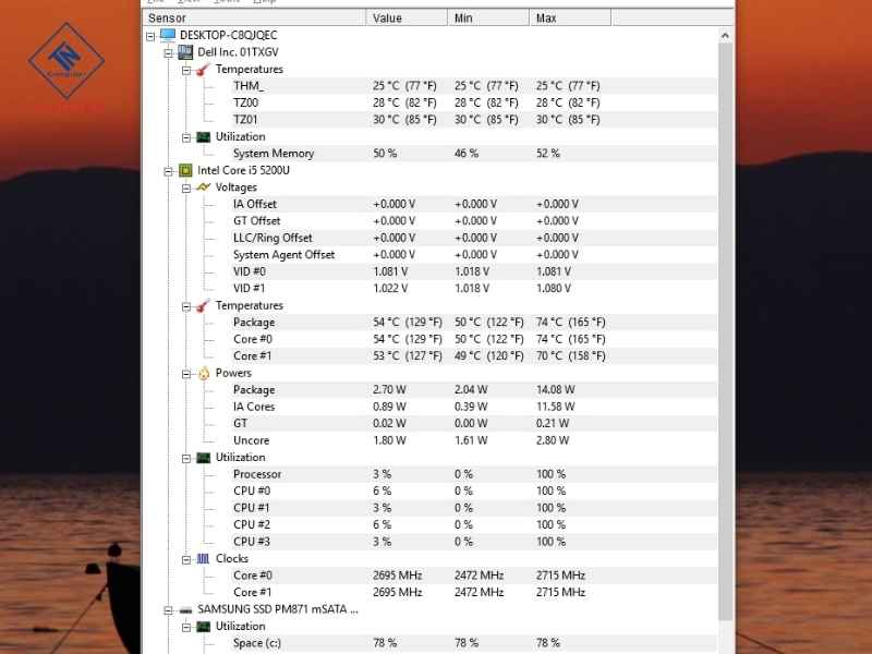 Máy Tính Tự Động Locking: 3 Dạng Lỗi Phổ Biến & Cách Xử Lý Kiểm tra nhiệt độ hệ thống