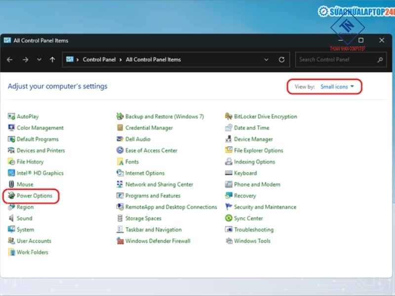 Tìm mục quản lý nguồn