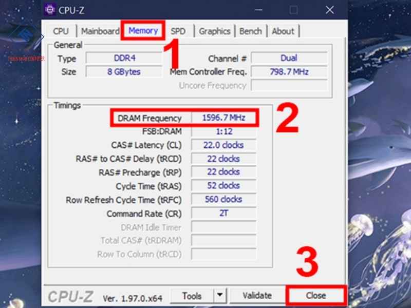 Kiểm tra bus RAM phù hợp